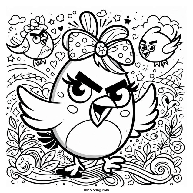 Detailed Matilda Angry Birds Coloring In