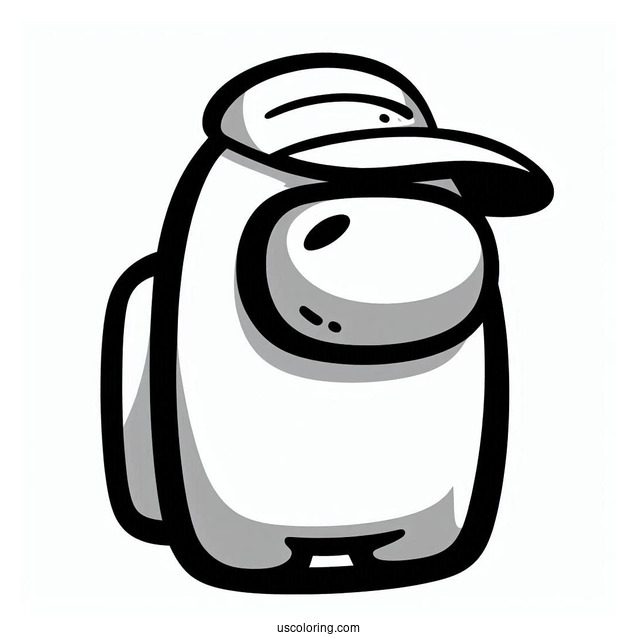 Coloring Page of Among Us Imposter With Hat