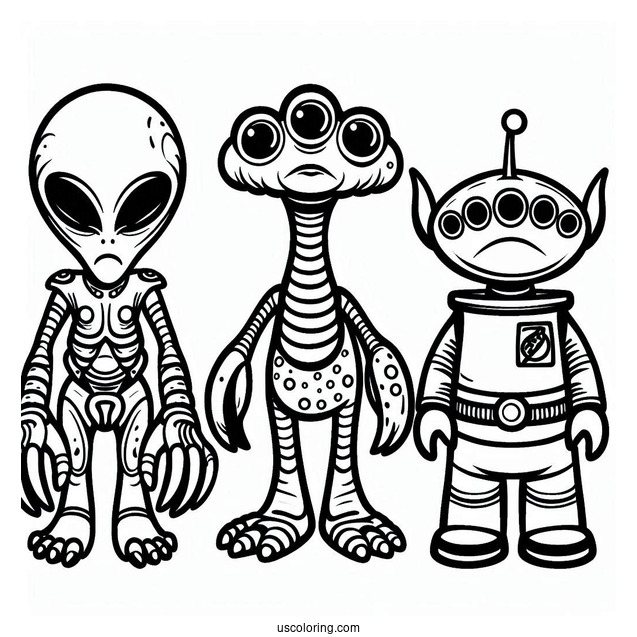 Toy Story Aliens Coloring Page