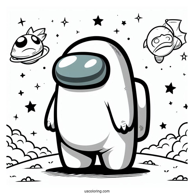 Coloring Sheet of Charizard Among Us