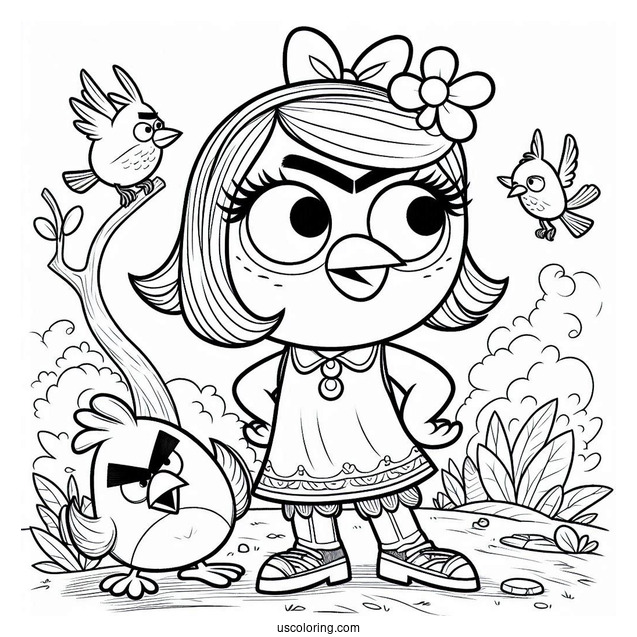 Detailed Matilda Angry Birds Coloring In