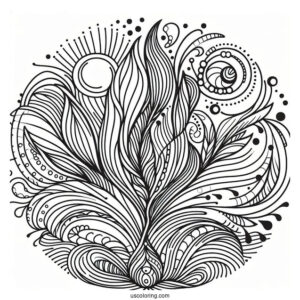 Abstract Coloring Page Portrait