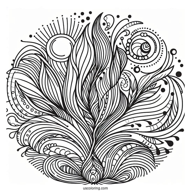 Abstract Coloring Page Portrait