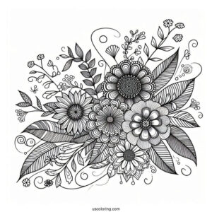 Floral Abstract Coloring Page