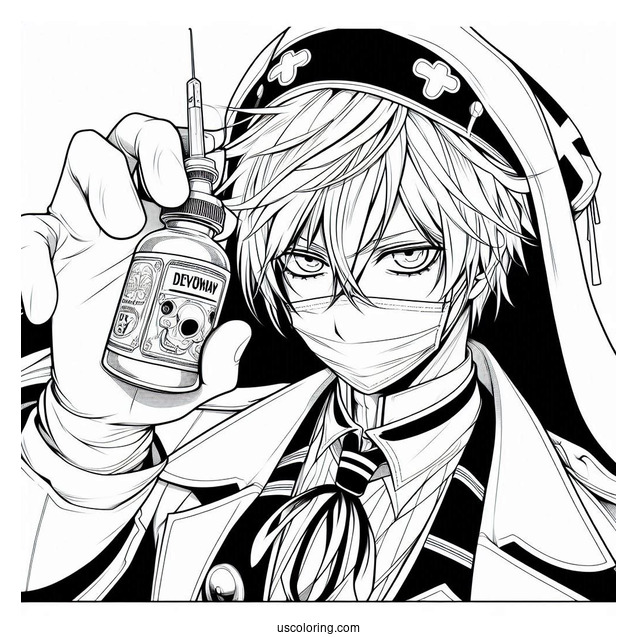 Coloring Sheet Of Dr. Gray-Man Hallow Anime
