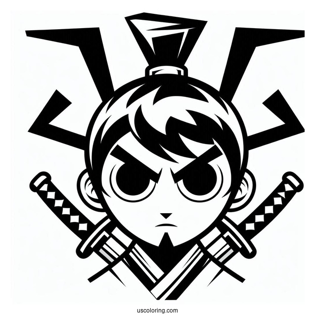 Simple Samurai Jack Coloring Sheet For Kids