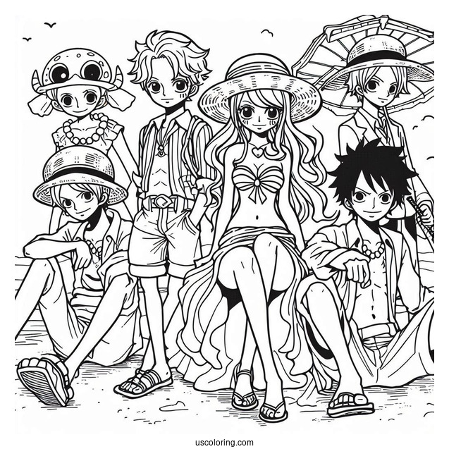 Coloring Page Of One Piece Anime