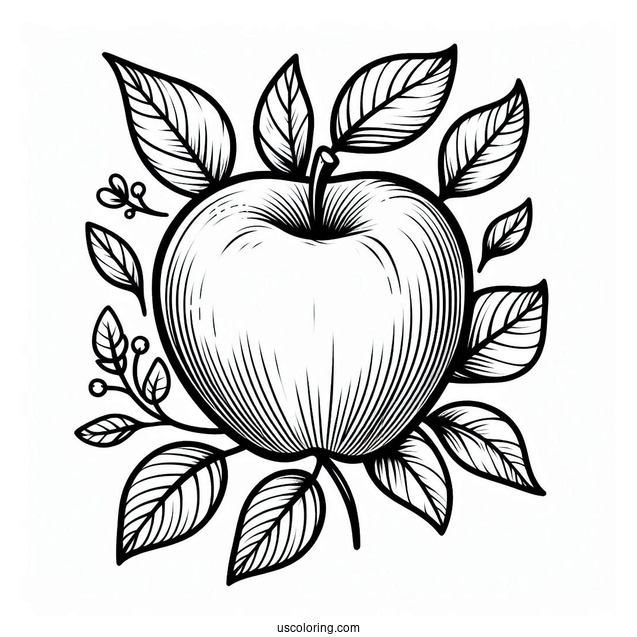 Apple Outline Template Coloring Page_