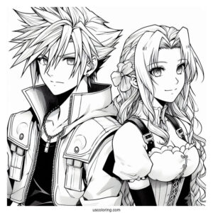Cloud Strife And Zack Fair Coloring Sheet