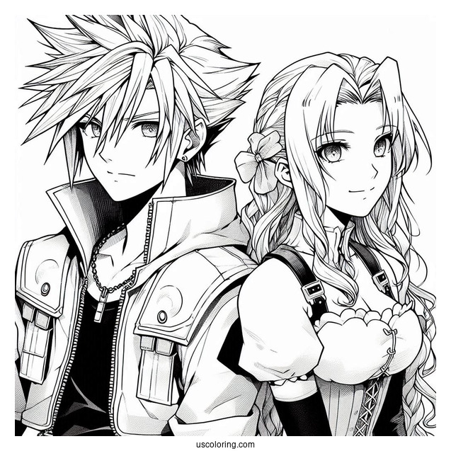Cloud Strife And Zack Fair Coloring Sheet