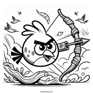Angry Birds Slingshot Coloring Sheet
