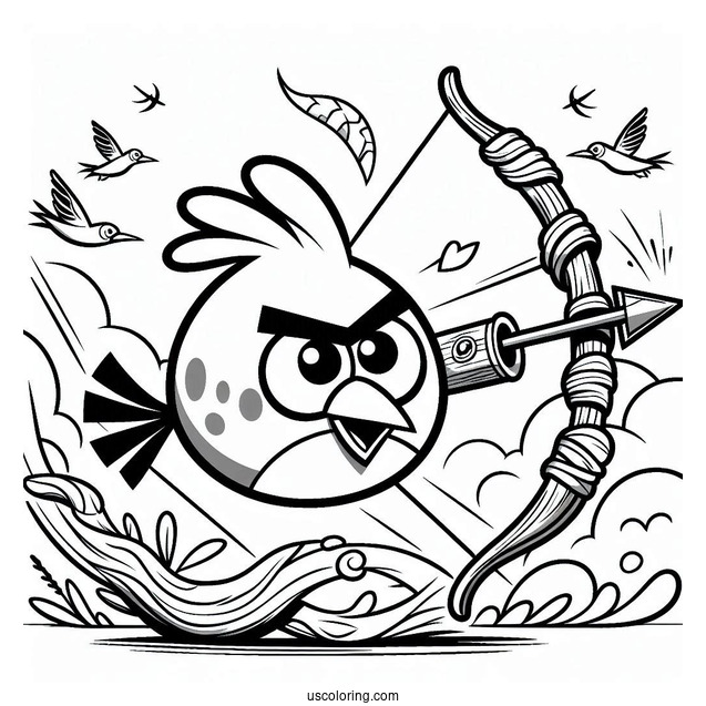 Angry Birds Slingshot Coloring Sheet