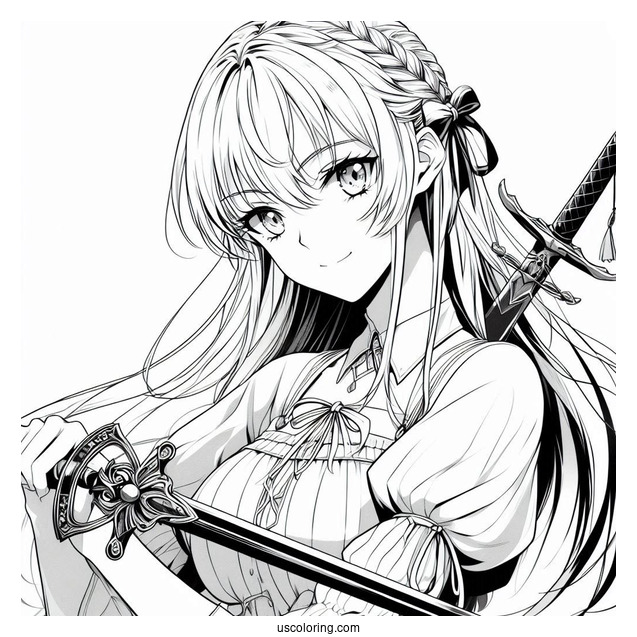 Claymore Clare Raki Anime Coloring Page