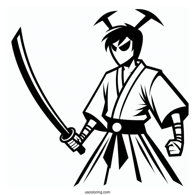 Simple Samurai Jack Coloring Sheet For Kids