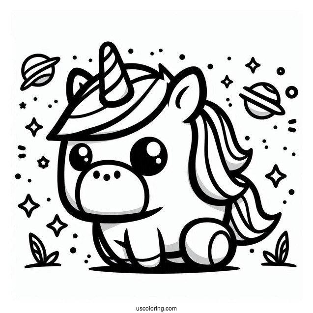 Cute Unicorn Among Us to Color