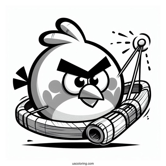 Angry Birds Slingshot Coloring Sheet