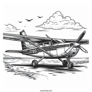 Coloring Page Of Cessna 172 Plane