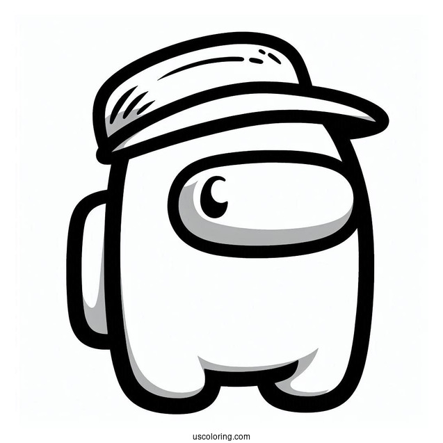 Coloring Page of Among Us Imposter With Hat