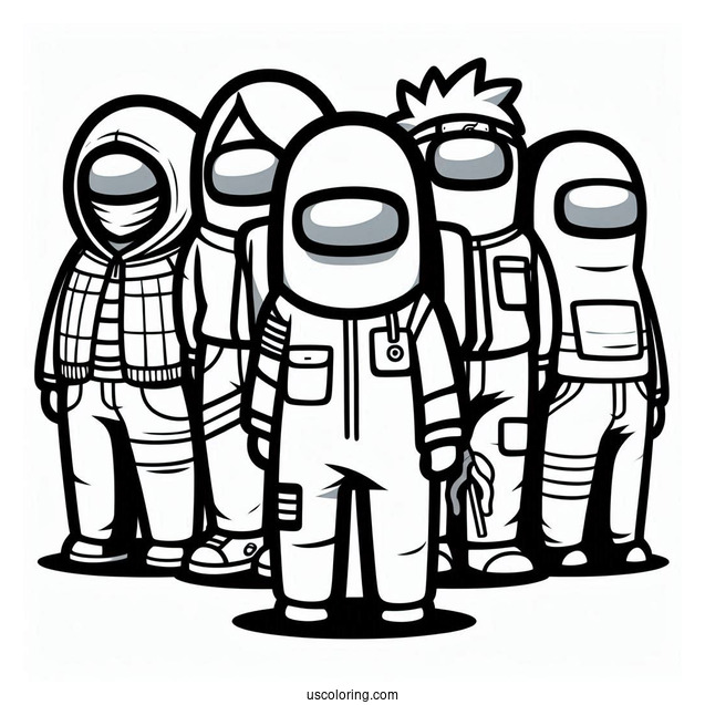 Naruto Among Us Coloring In For Kids
