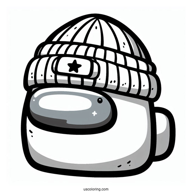 Among Us Crewmate With Beanie Coloring Sheet