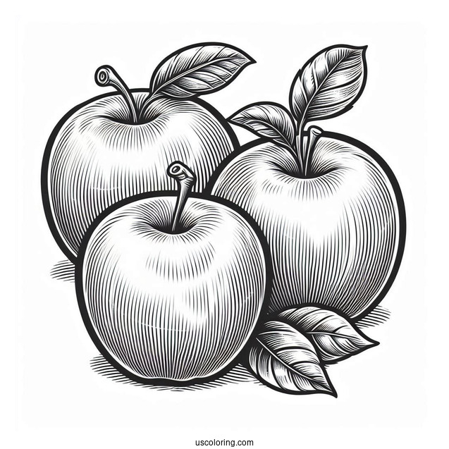 Several Granny Smith Apples To Color