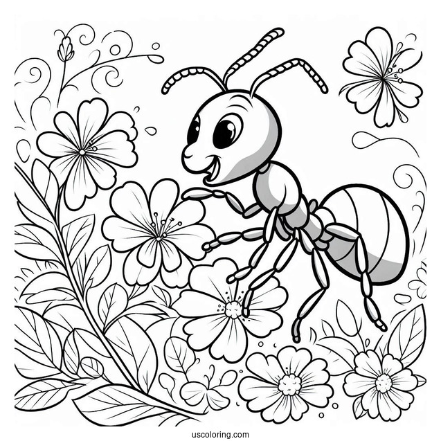 Ant Coloring Page Flik Outline For Kids