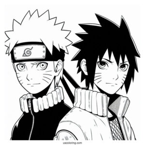 Naruto And Sasuke Coloring Sheet