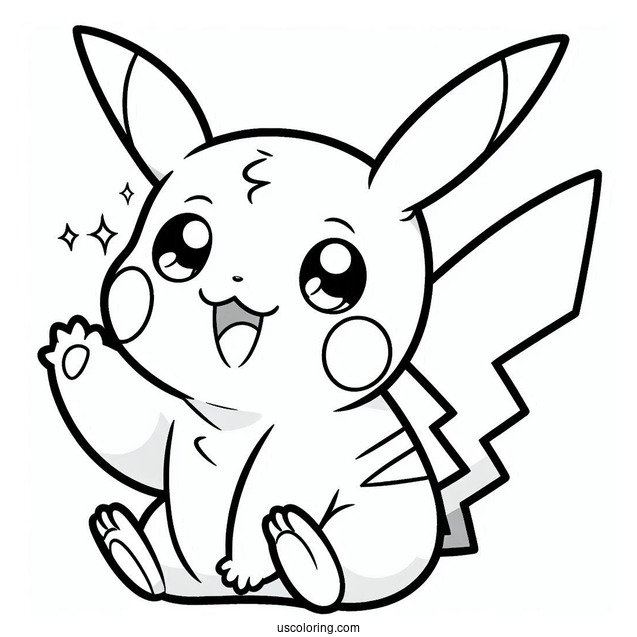 Cute Pikachu Coloring Page For Preschoolers