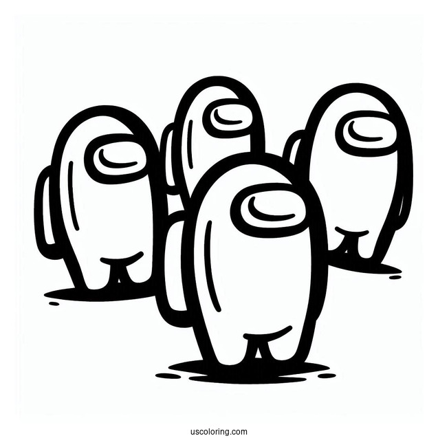 Among Us Outline for Preschoolers