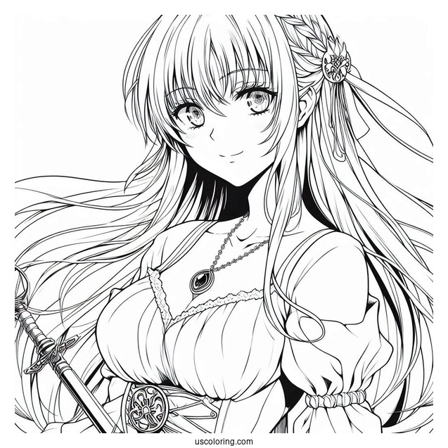 Claymore Clare Raki Anime Coloring Page
