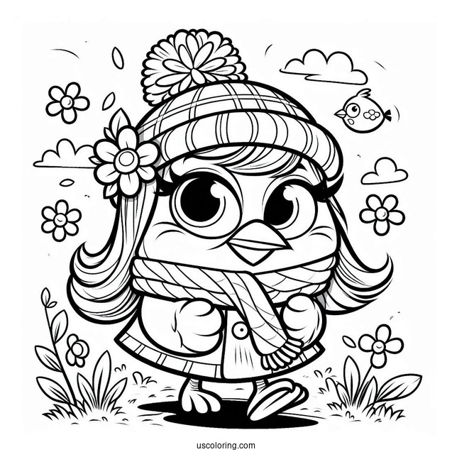 Detailed Matilda Angry Birds Coloring In