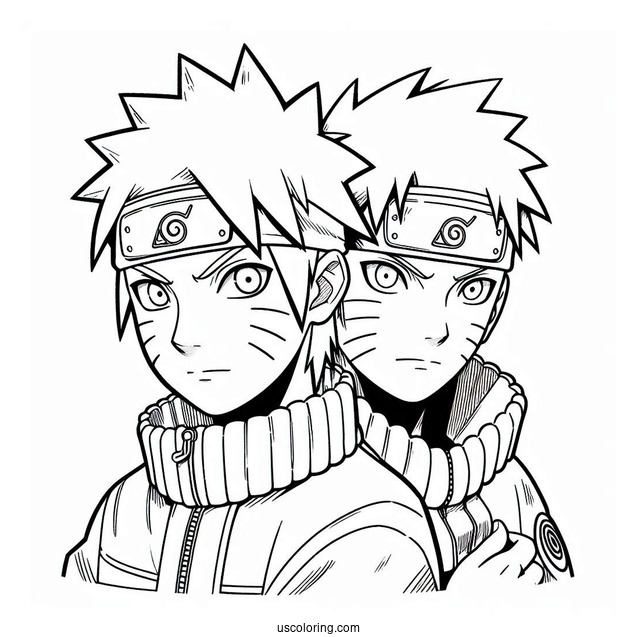 Naruto And Sasuke Coloring Sheet