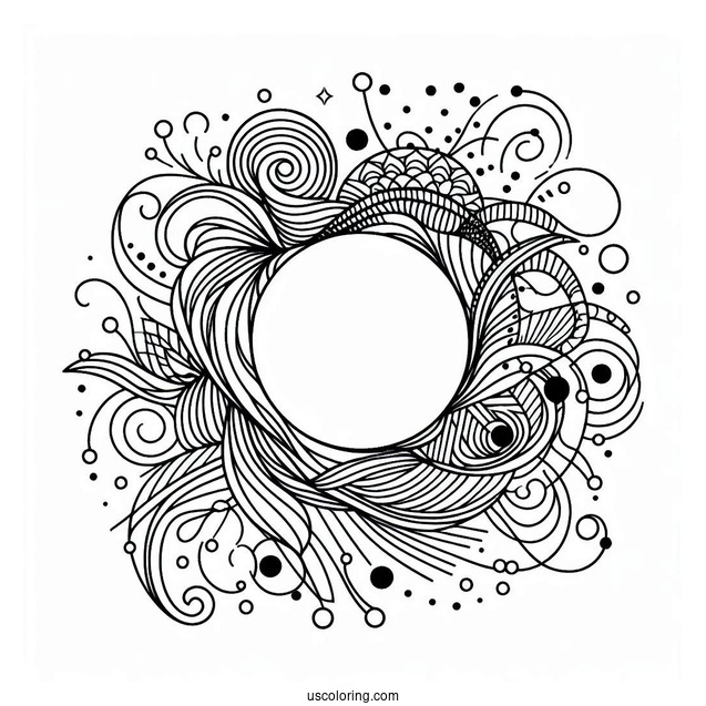 Simple Action Abstract Coloring Page
