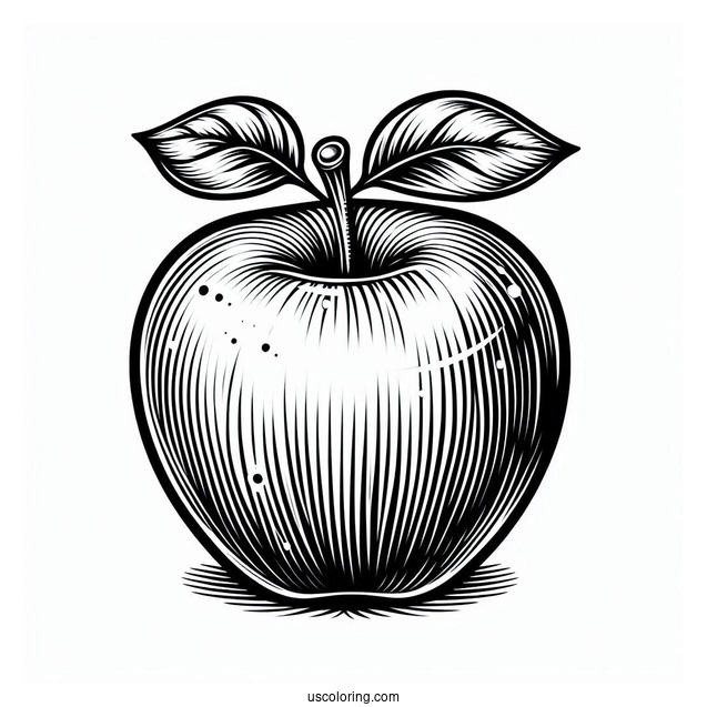 Detailed Golden Delicious Apple Coloring Page