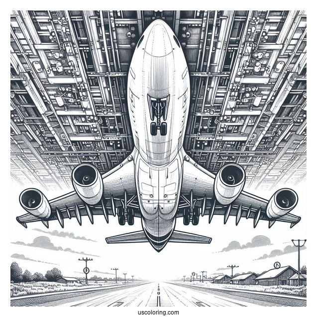 Underneath Of Airbus Plane To Color