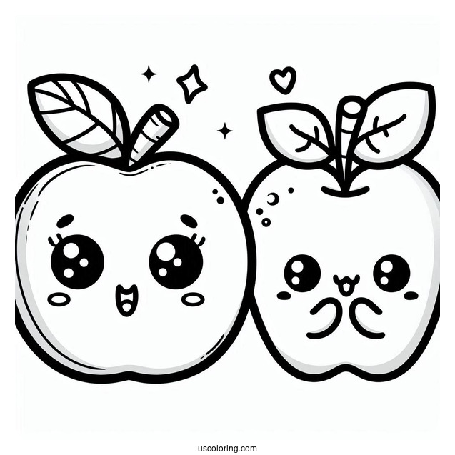 Cute Kawaii Coloring Page For Kids