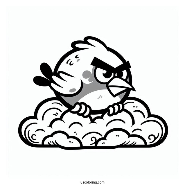 Angry Birds Red In The Clouds Coloring Sheet