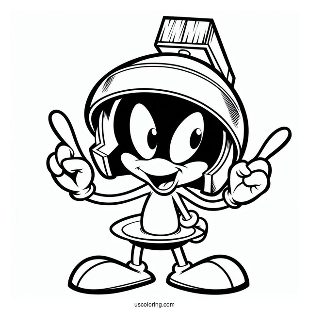 Marvin the Martian Looney Tunes Alien Coloring Page