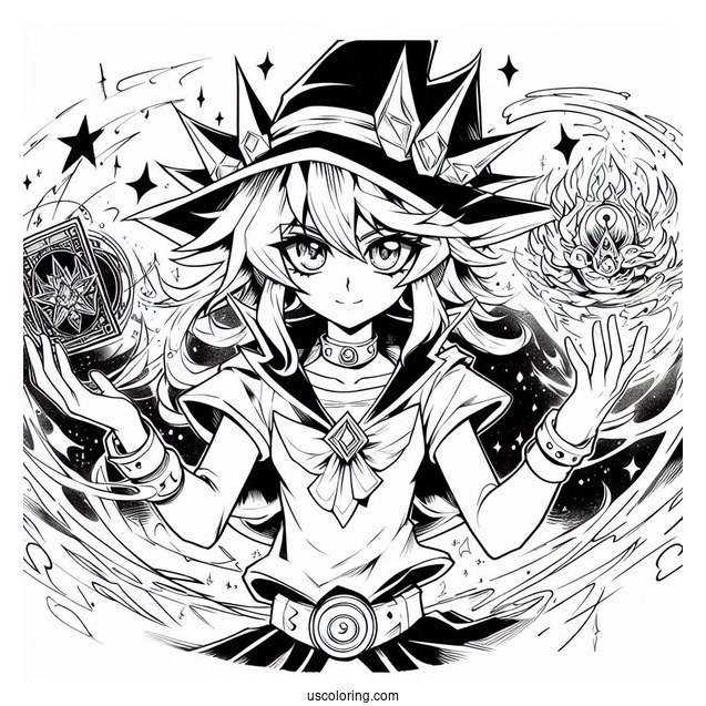 Yugi Mutou With Dark Magician And Dark Magician Girl