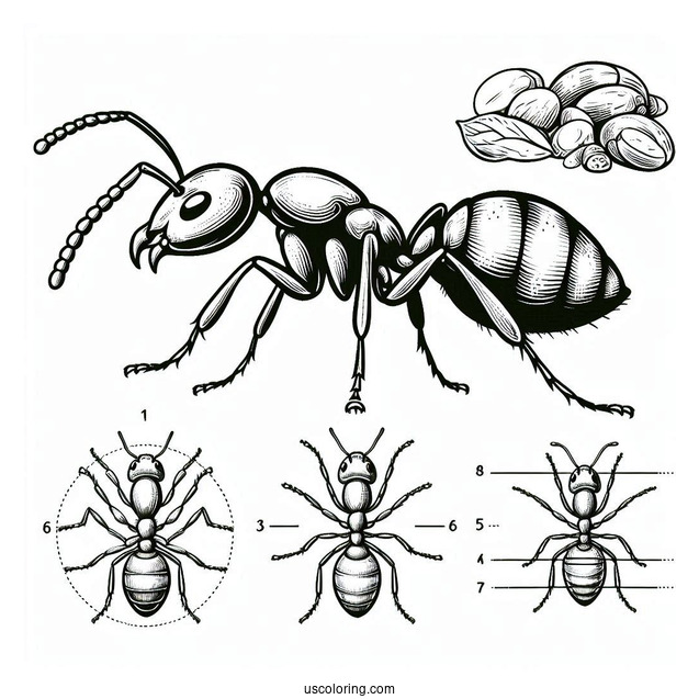 Anatomy Of An Ant Coloring Page