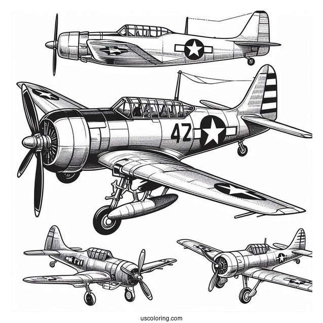 VS-41 WW2 Plane Coloring Page