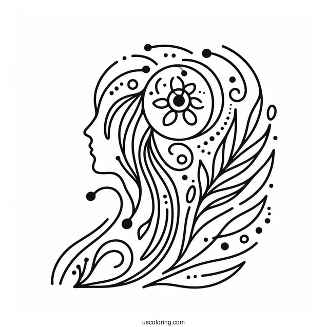 Simple Lines And Shapes Abstract Coloring Page For Kids