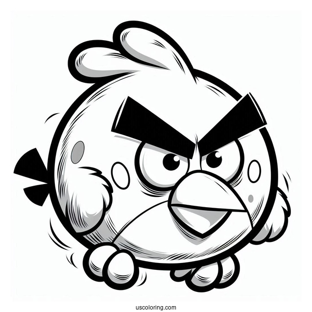 Easy Outline of Red Angry Bird