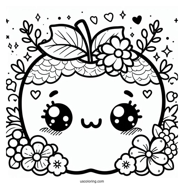 Cute Kawaii Coloring Page For Kids