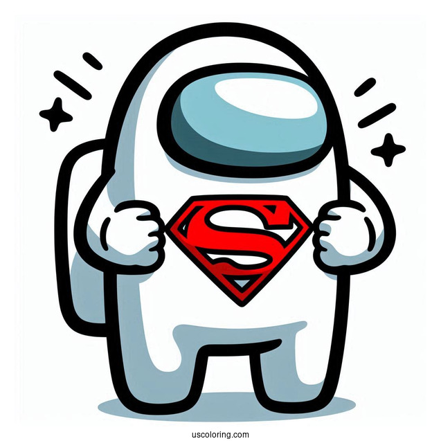 Among Us Superman Skin Coloring In