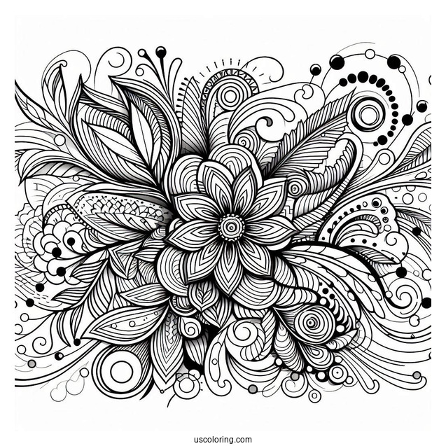 Abstract Coloring Page Portrait