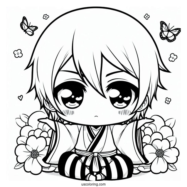 Chibi Ichigo From Bleach Coloring In For Preschoolers