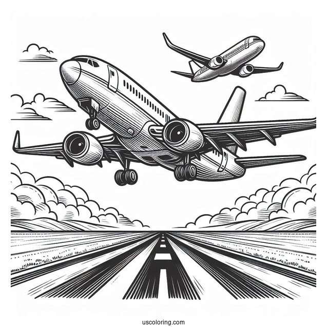 Airplane Taking Off From Runway