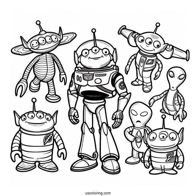 Toy Story Aliens Coloring Page