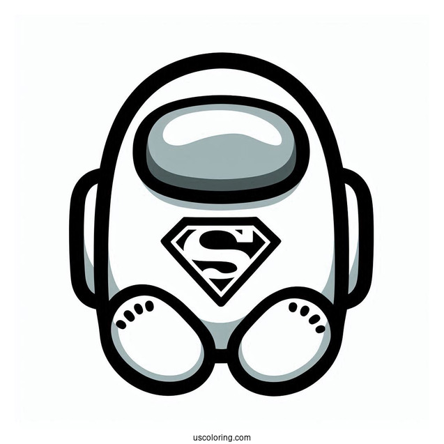 Among Us Superman Skin Coloring In